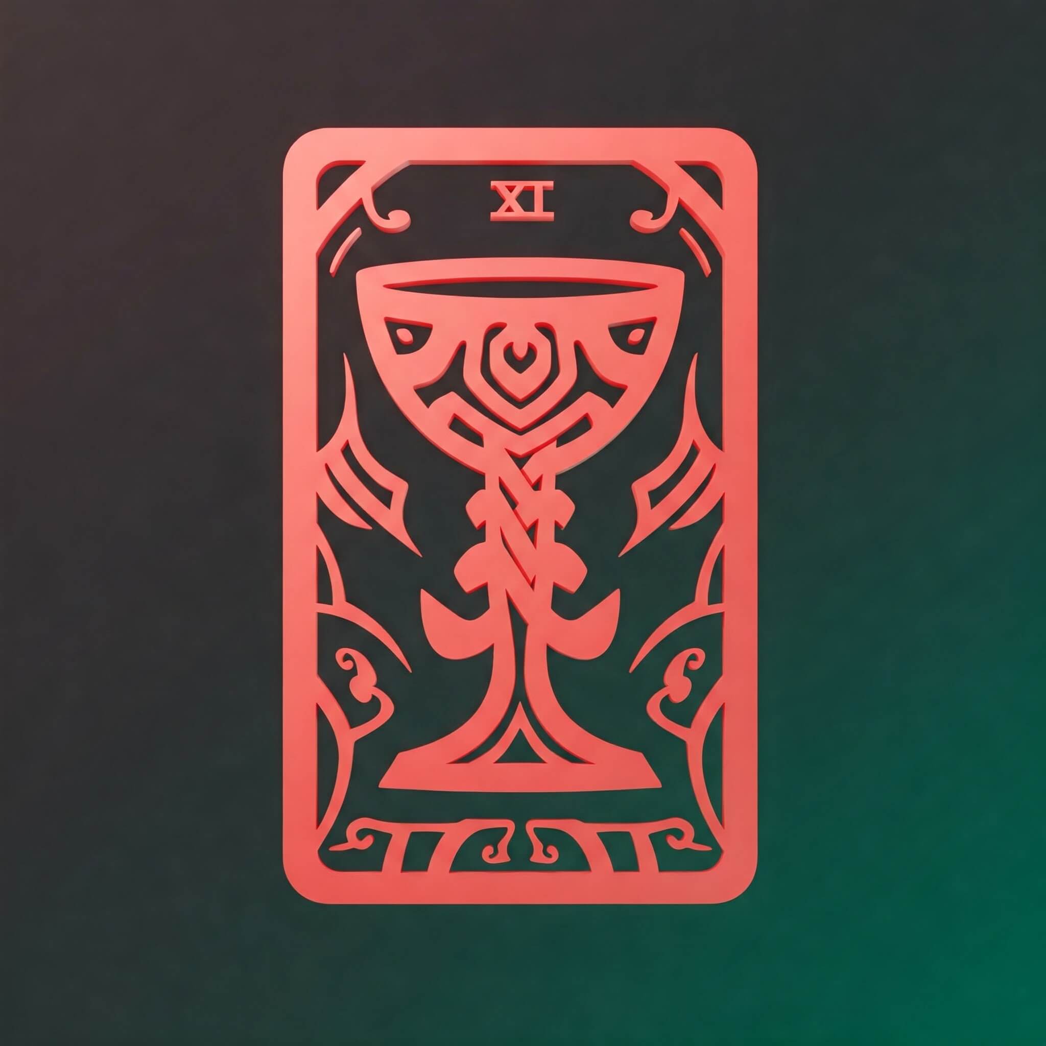 Tarot-Symbolik in Koralle und Grau