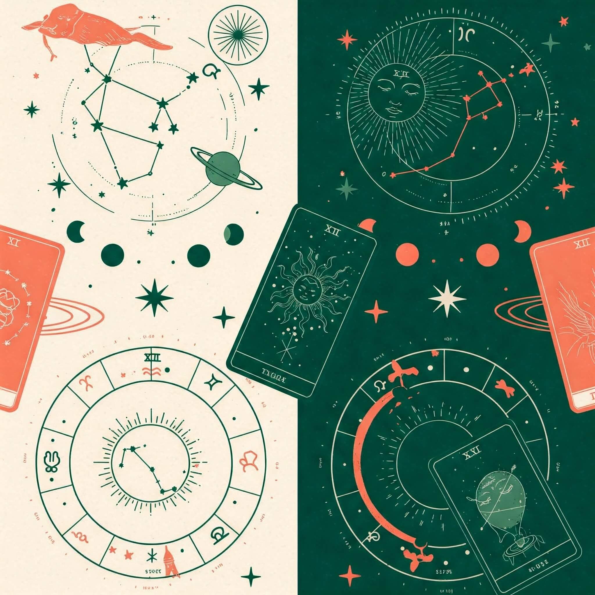 Tarot-Interpretation in Koralle